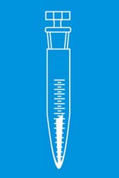 Centrifuge tube with graduated 1/C stopper